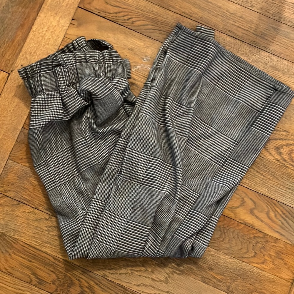 cinched waist long straight pants
